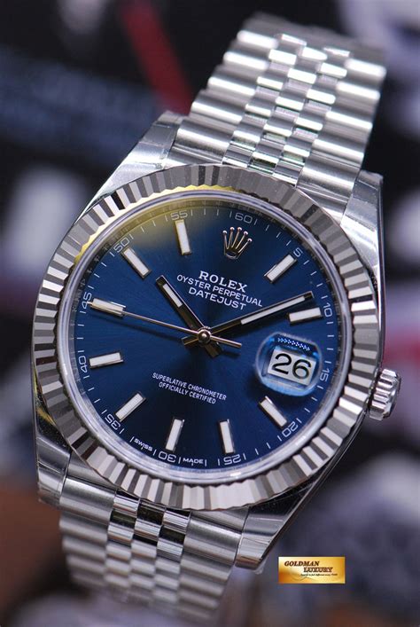 rolex datejust oyster perpetual blue|blue face rolex datejust.